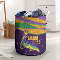 Faux Glitter Mardi Gras Pelican Laundry Basket - Wonder Print Shop