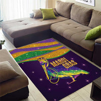 Faux Glitter Mardi Gras Pelican Area Rug - Wonder Print Shop