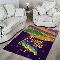 Faux Glitter Mardi Gras Pelican Area Rug - Wonder Print Shop