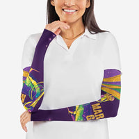 Faux Glitter Mardi Gras Pelican Arm Sleeves - Wonder Print Shop