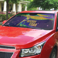 Faux Glitter Mardi Gras Pelican Auto Sun Shade - Wonder Print Shop