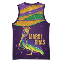 Faux Glitter Mardi Gras Pelican Basketball Jersey - Wonder Print Shop