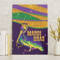 Faux Glitter Mardi Gras Pelican Canvas Wall Art - Wonder Print Shop