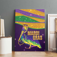 Faux Glitter Mardi Gras Pelican Canvas Wall Art - Wonder Print Shop