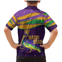 Faux Glitter Mardi Gras Pelican Family Matching Mermaid Dress and Hawaiian Shirt - Wonder Print Shop