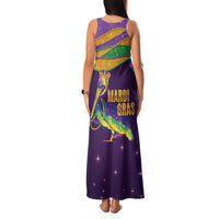 Faux Glitter Mardi Gras Pelican Family Matching Tank Maxi Dress and Hawaiian Shirt - Wonder Print Shop