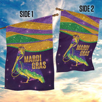 Faux Glitter Mardi Gras Pelican Garden Flag - Wonder Print Shop
