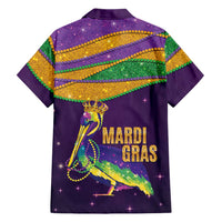 Faux Glitter Mardi Gras Pelican Hawaiian Shirt - Wonder Print Shop