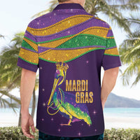 Faux Glitter Mardi Gras Pelican Hawaiian Shirt - Wonder Print Shop