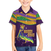 Faux Glitter Mardi Gras Pelican Hawaiian Shirt - Wonder Print Shop