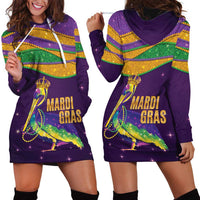 Faux Glitter Mardi Gras Pelican Hoodie Dress - Wonder Print Shop