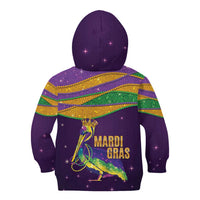 Faux Glitter Mardi Gras Pelican Kid Hoodie - Wonder Print Shop