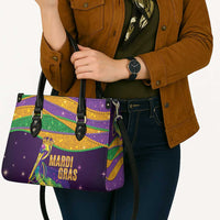 Faux Glitter Mardi Gras Pelican Leather Bag - Wonder Print Shop