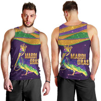 Faux Glitter Mardi Gras Pelican Men Tank Top - Wonder Print Shop