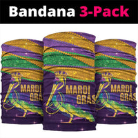 Faux Glitter Mardi Gras Pelican Neck Gaiter - Wonder Print Shop