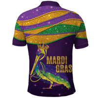 Faux Glitter Mardi Gras Pelican Polo Shirt - Wonder Print Shop
