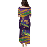 Faux Glitter Mardi Gras Pelican Puletasi - Wonder Print Shop