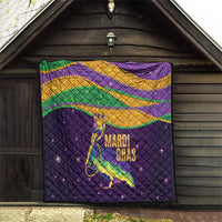 Faux Glitter Mardi Gras Pelican Quilt - Wonder Print Shop
