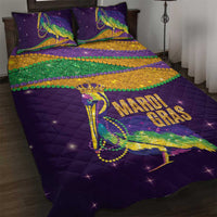 Faux Glitter Mardi Gras Pelican Quilt Bed Set - Wonder Print Shop