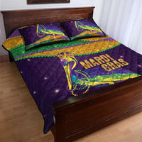 Faux Glitter Mardi Gras Pelican Quilt Bed Set - Wonder Print Shop