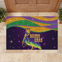 Faux Glitter Mardi Gras Pelican Rubber Doormat - Wonder Print Shop