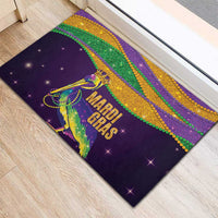 Faux Glitter Mardi Gras Pelican Rubber Doormat - Wonder Print Shop