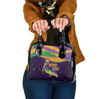 Faux Glitter Mardi Gras Pelican Shoulder Handbag - Wonder Print Shop
