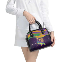 Faux Glitter Mardi Gras Pelican Shoulder Handbag - Wonder Print Shop
