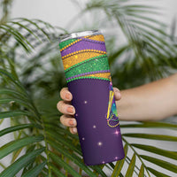 Faux Glitter Mardi Gras Pelican Skinny Tumbler - Wonder Print Shop