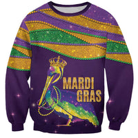 Faux Glitter Mardi Gras Pelican Sweatshirt - Wonder Print Shop