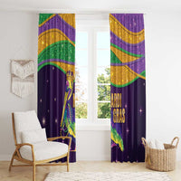 Faux Glitter Mardi Gras Pelican Window Curtain - Wonder Print Shop