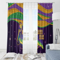 Faux Glitter Mardi Gras Pelican Window Curtain - Wonder Print Shop