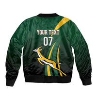 South Africa WC2026 Personalized Sleeve Zip Bomber Jacket Springboks Champion