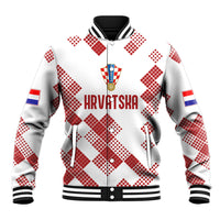 Personalised Croatia Football Baseball Jacket Champions Hrvatska - Mosaic Style LT7 - Wonder Print Shop