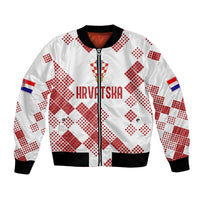 Personalised Croatia Football Bomber Jacket Champions Hrvatska - Mosaic Style LT7 - Wonder Print Shop