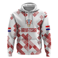 Personalised Croatia Football Hoodie Champions Hrvatska - Mosaic Style - Wonder Print Shop
