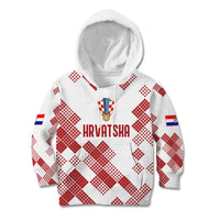 Personalised Croatia Football Kid Hoodie Champions Hrvatska - Mosaic Style - Wonder Print Shop
