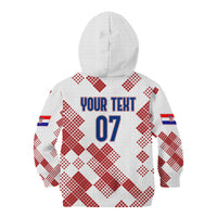Personalised Croatia Football Kid Hoodie Champions Hrvatska - Mosaic Style - Wonder Print Shop