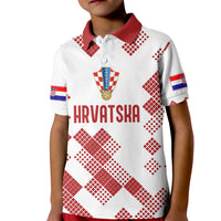 Personalised Croatia Football Kid Polo Shirt Champions Hrvatska - Mosaic Style - Wonder Print Shop