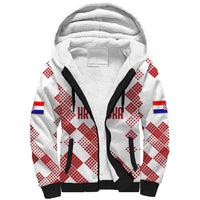 Personalised Croatia Football Sherpa Hoodie Champions Hrvatska - Mosaic Style - Wonder Print Shop