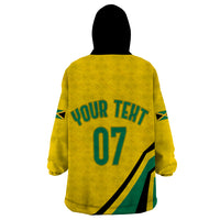 Personalised Jamaica Football Wearable Blanket Hoodie Reggae Boyz Retro WC 1998 Inspired - Wonder Print Shop