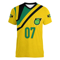 Personalised Jamaica Football Women V Neck T Shirt Reggae Boyz Retro WC 1998 Inspired - Wonder Print Shop