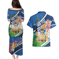 Nicaragua Granada Personalized Couples Matching Puletasi and Hawaiian Shirt Viva Nica - Wonder Print Shop