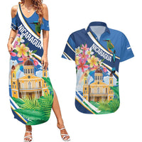 Nicaragua Granada Personalized Couples Matching Summer Maxi Dress and Hawaiian Shirt Viva Nica - Wonder Print Shop