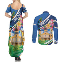 Nicaragua Granada Personalized Couples Matching Summer Maxi Dress and Long Sleeve Button Shirt Viva Nica - Wonder Print Shop