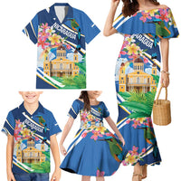 Nicaragua Granada Personalized Family Matching Mermaid Dress and Hawaiian Shirt Viva Nica - Wonder Print Shop
