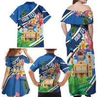 Nicaragua Granada Personalized Family Matching Off Shoulder Maxi Dress and Hawaiian Shirt Viva Nica - Wonder Print Shop