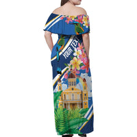 Nicaragua Granada Personalized Family Matching Off Shoulder Maxi Dress and Hawaiian Shirt Viva Nica - Wonder Print Shop