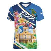 Nicaragua Granada Personalized Women V-Neck T-Shirt Viva Nica - Wonder Print Shop