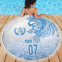 Guatemala Personalized Beach Blanket Mayan Warrior - Wonder Print Shop
